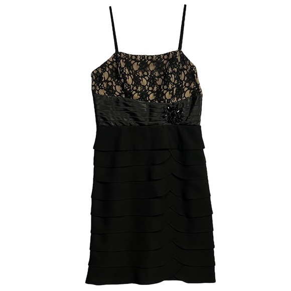 Jessica Howard Dress Artichoke Floral Lace Embellished Tiered‎ Cocktail Feminine - Picture 2 of 12